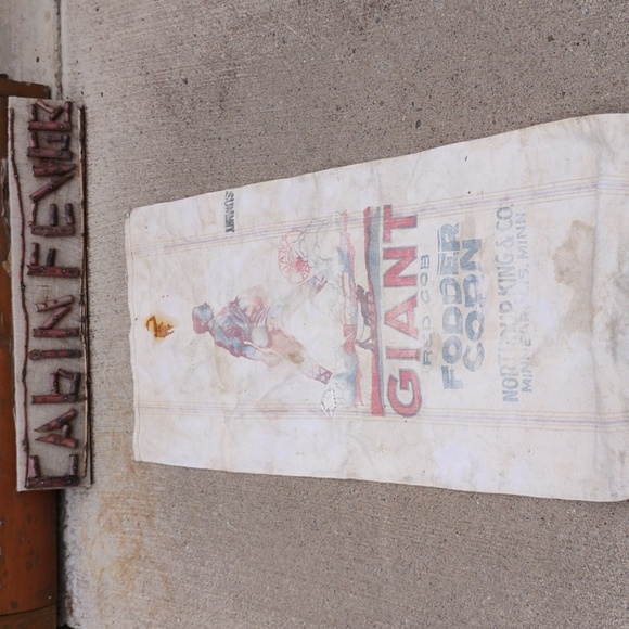 🌽 Bemis Seamless VINTAGE SEED SACK COTTON HUGE CLOTH BAG - Picture 1 of 16